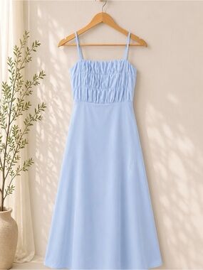 Elexiay Yolanda Midi Dress NWT Small Powder Blue Wedding Guest Dress